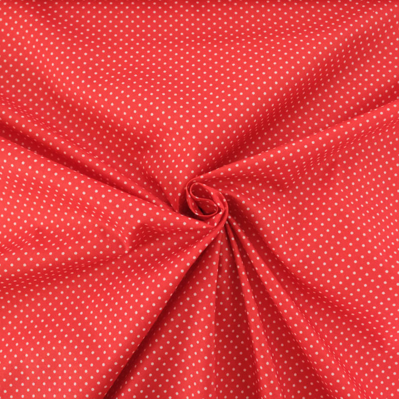 Red Mini Polka Dot Cotton Poplin - Maison Klem